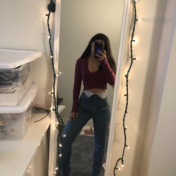 FLORAL FOLD-OVER JEANS - Picture 4 of 4